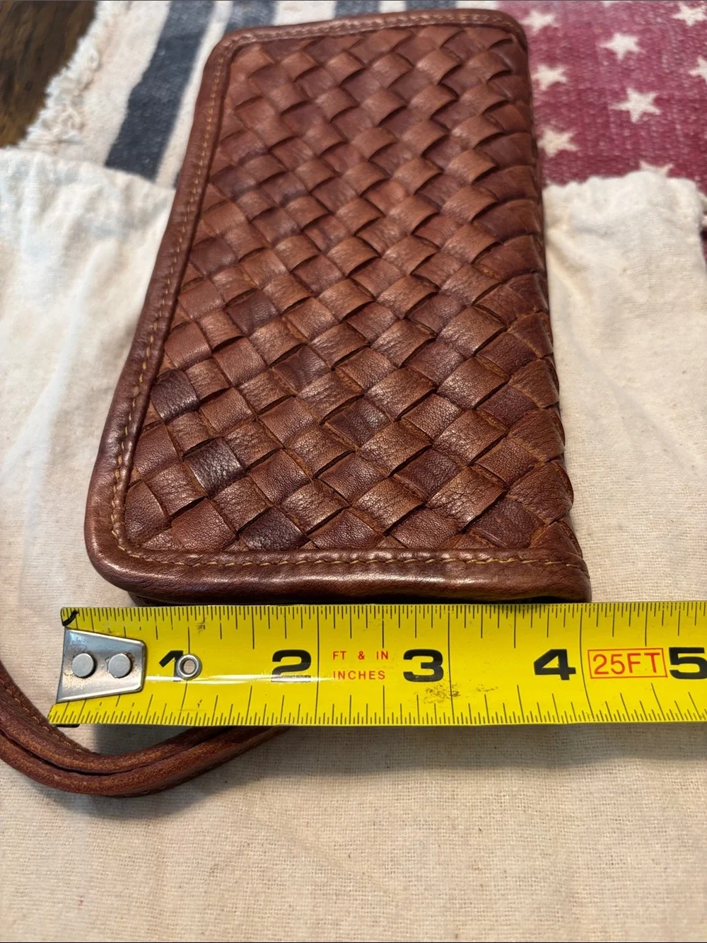 Trades of Hope Woven Leather Wristlet Wallet in Brown